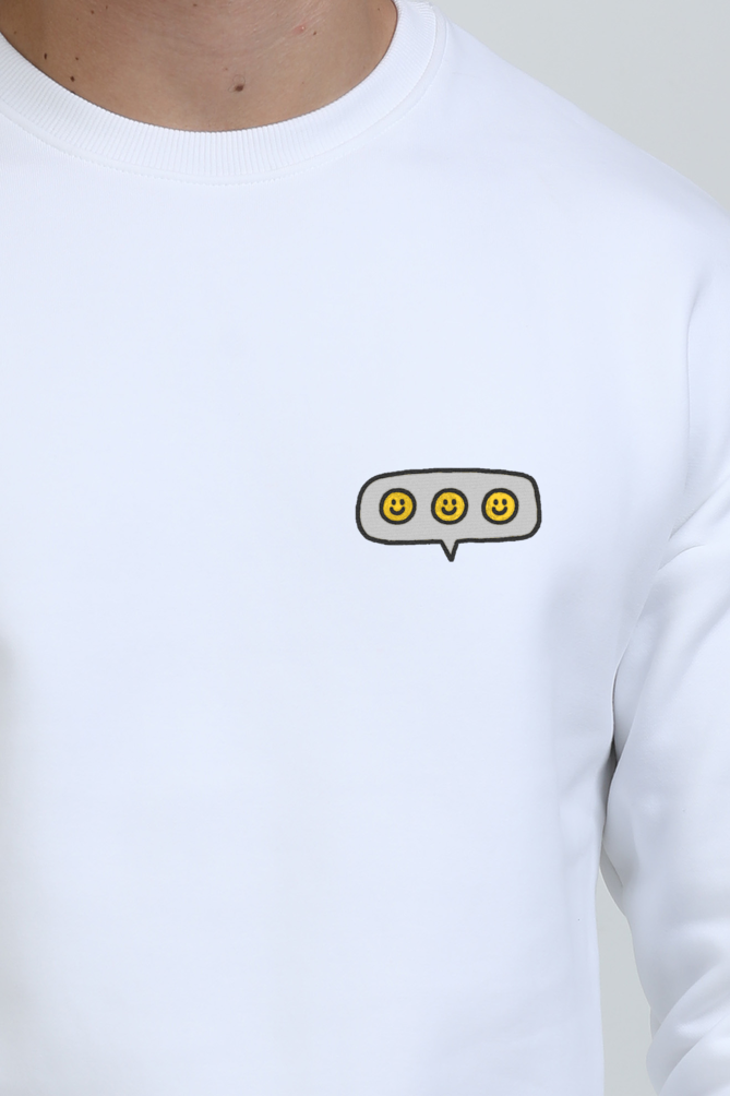 Embroidered Smiley Oversized Sweatshirt