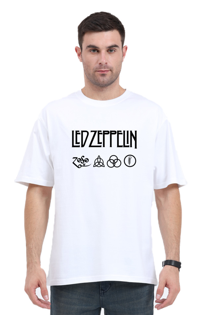 Led Zeppelin Puff Printed Oversized T-Shirt