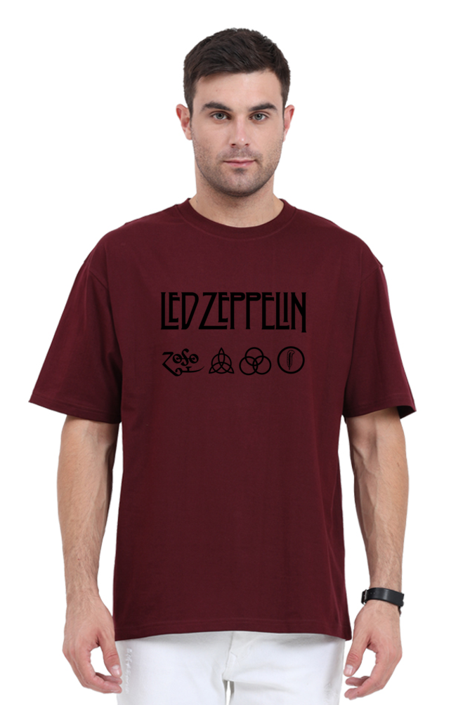 Led Zeppelin Puff Printed Oversized T-Shirt