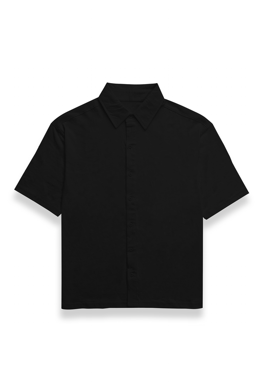 Black Classic Half Sleeves Shirt