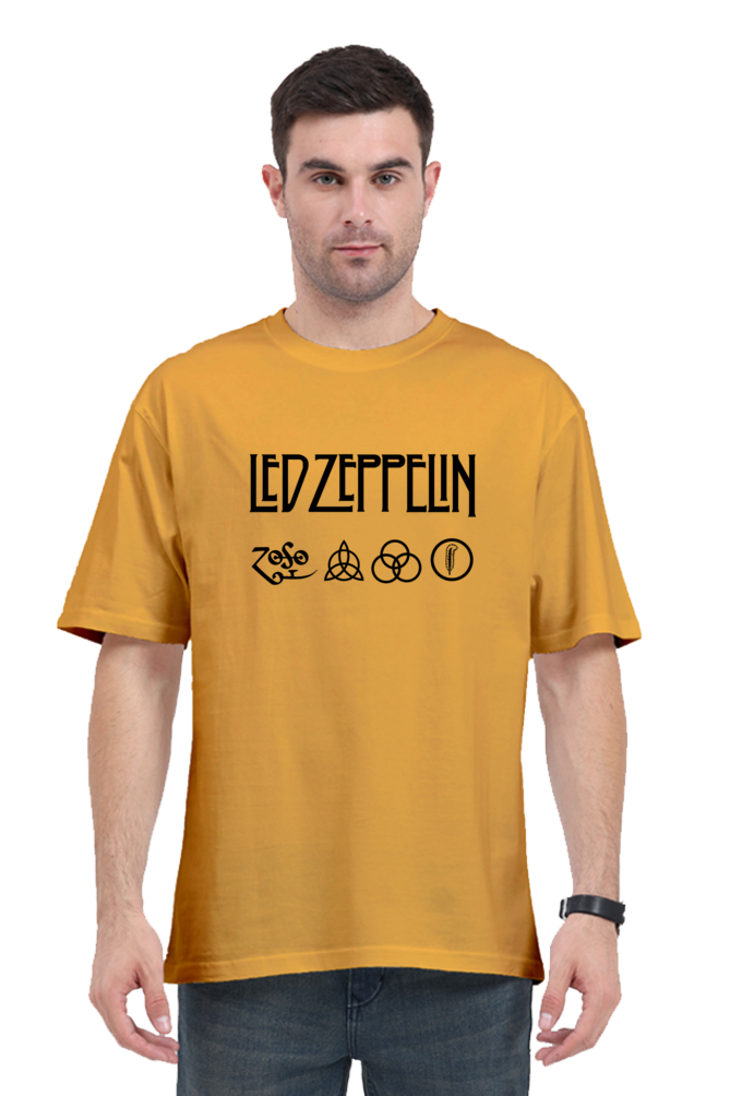 Led Zeppelin Puff Printed Oversized T-Shirt