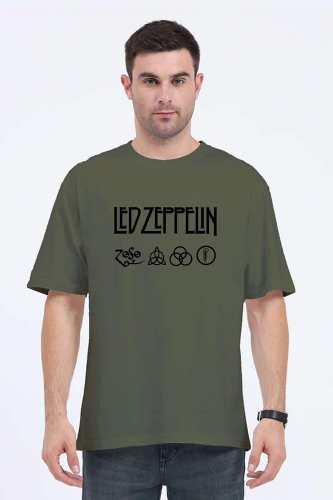 Led Zeppelin Puff Printed Oversized T-Shirt