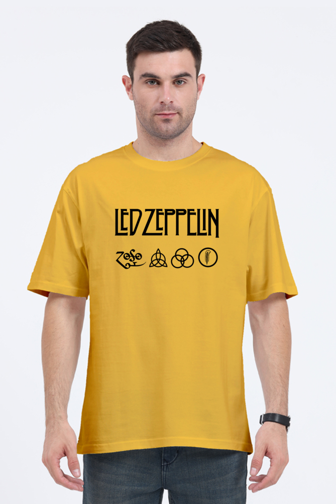 Led Zeppelin Puff Printed Oversized T-Shirt