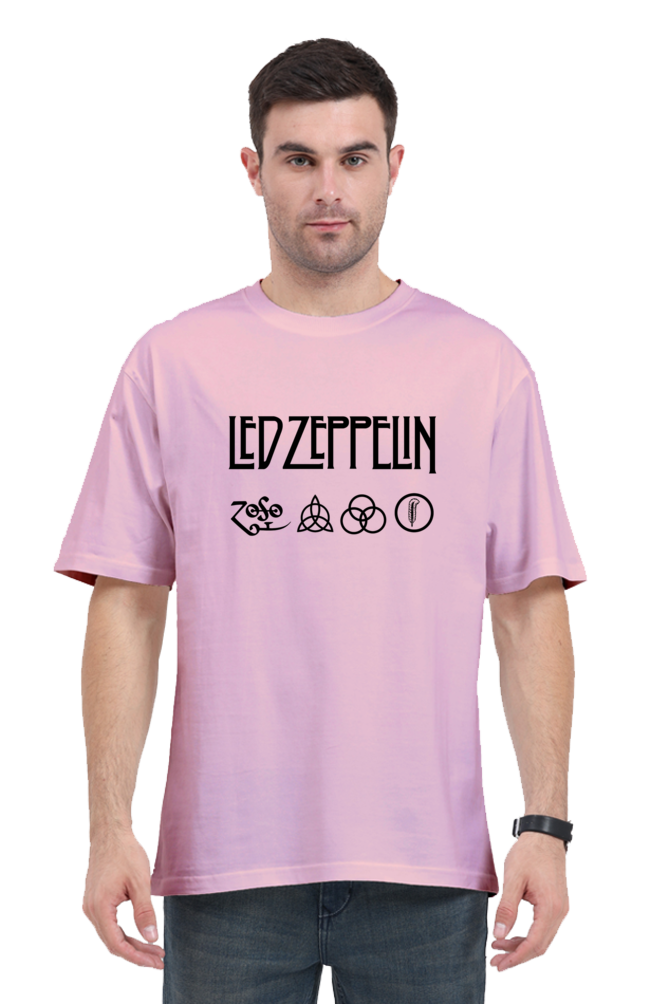 Led Zeppelin Puff Printed Oversized T-Shirt