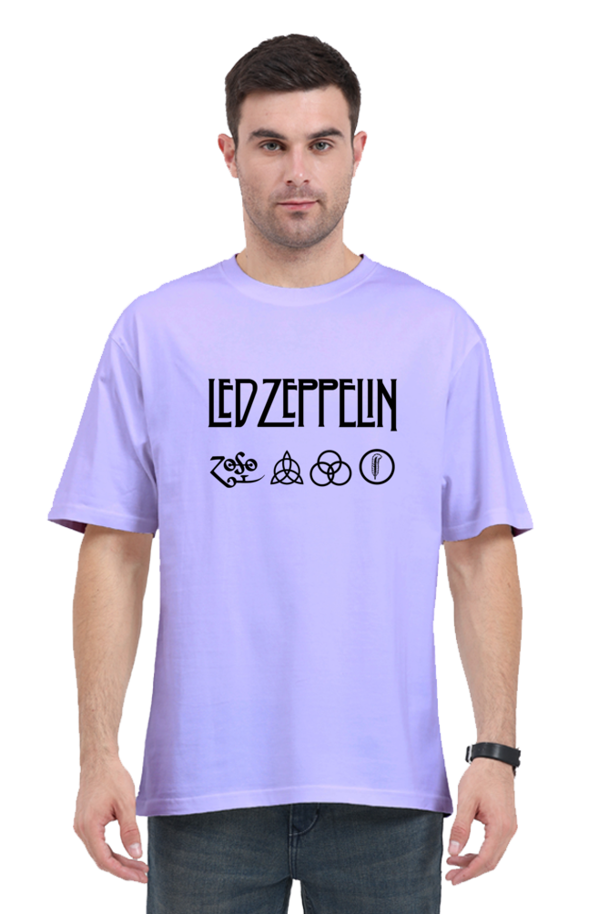 Led Zeppelin Puff Printed Oversized T-Shirt