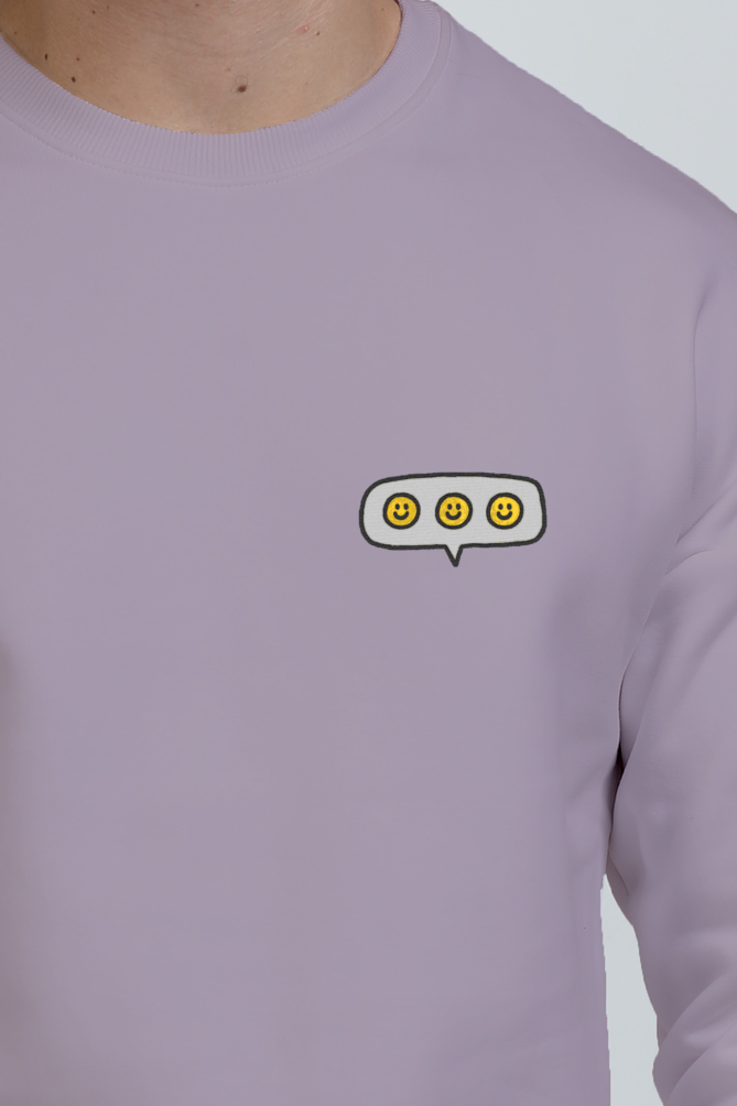 Embroidered Smiley Oversized Sweatshirt