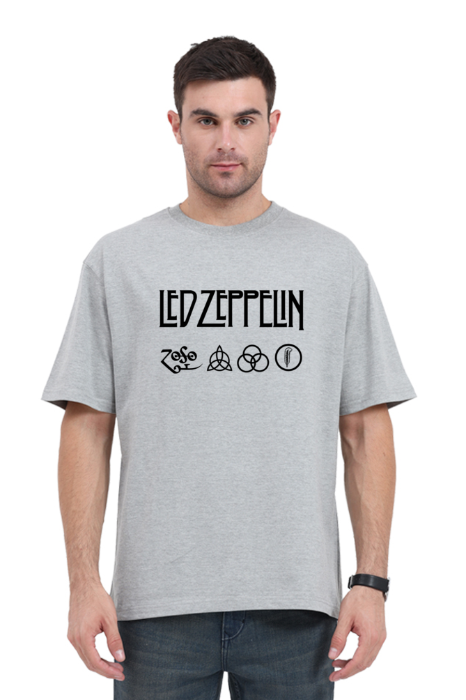 Led Zeppelin Puff Printed Oversized T-Shirt