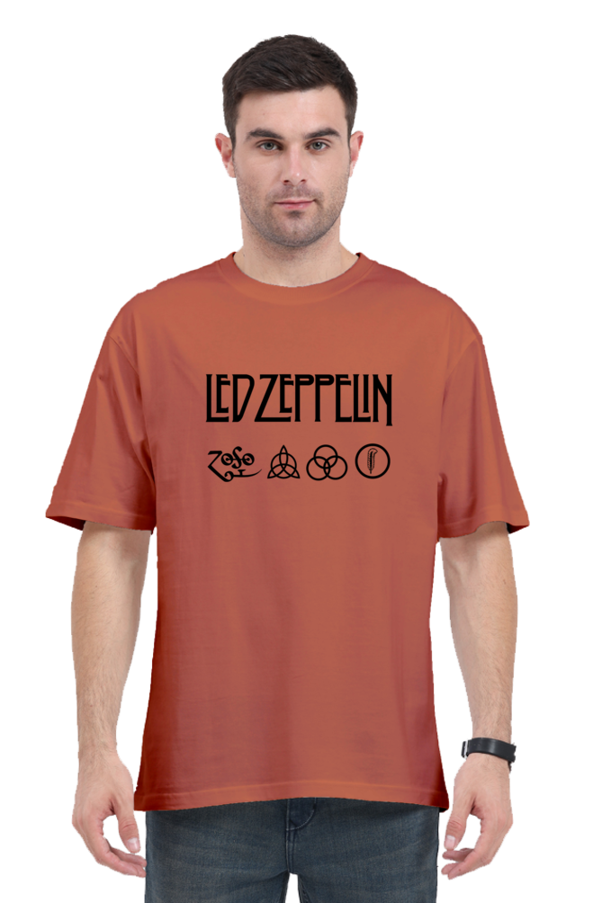 Led Zeppelin Puff Printed Oversized T-Shirt