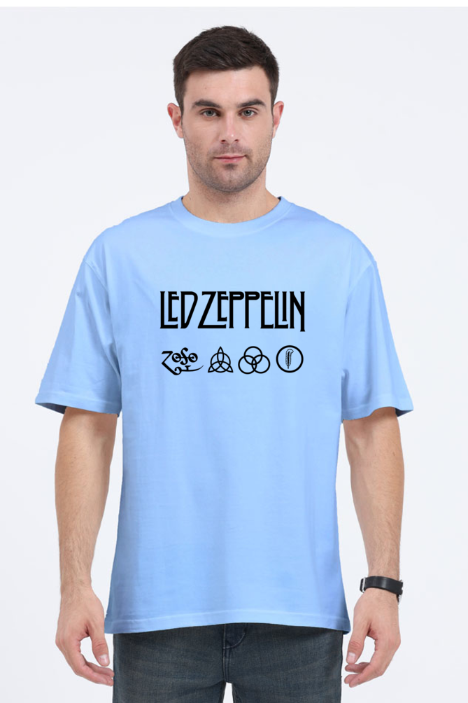 Led Zeppelin Puff Printed Oversized T-Shirt