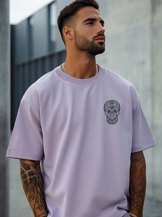 Skull Embroidered Premium Oversized T-Shirt