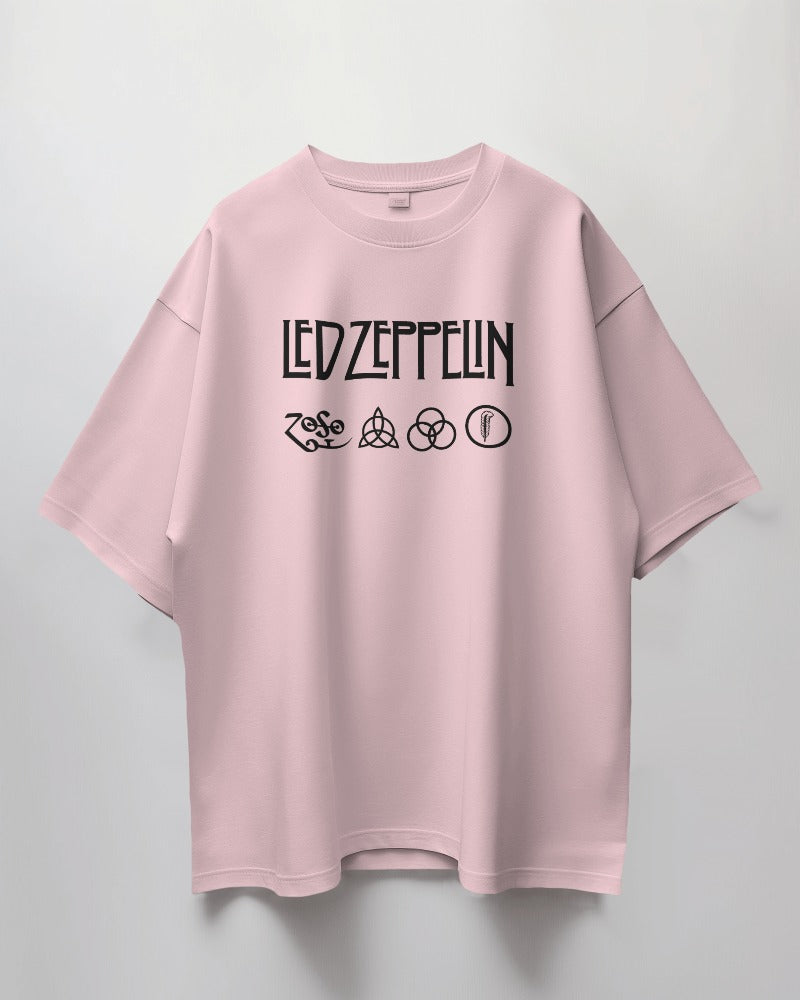 Led Zeppelin Puff Printed Oversized T-Shirt