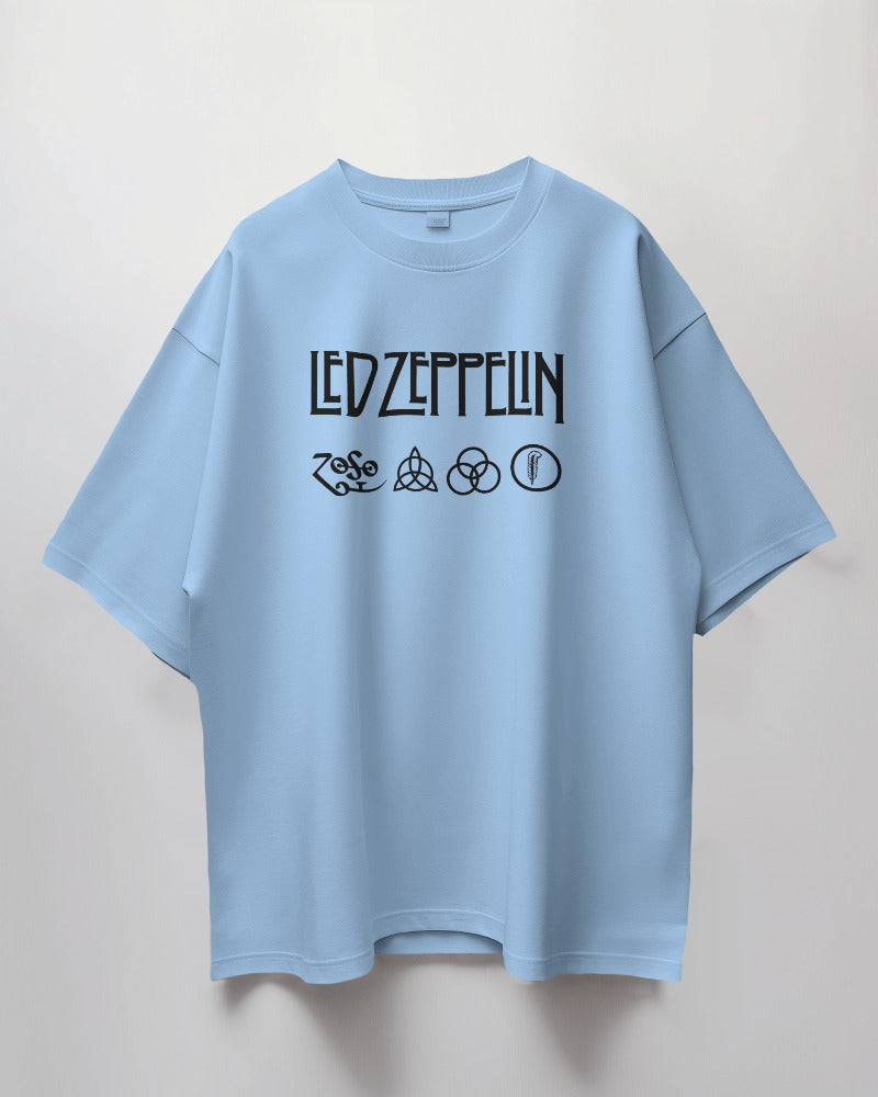 Led Zeppelin Puff Printed Oversized T-Shirt