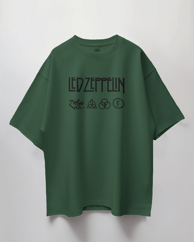 Led Zeppelin Puff Printed Oversized T-Shirt