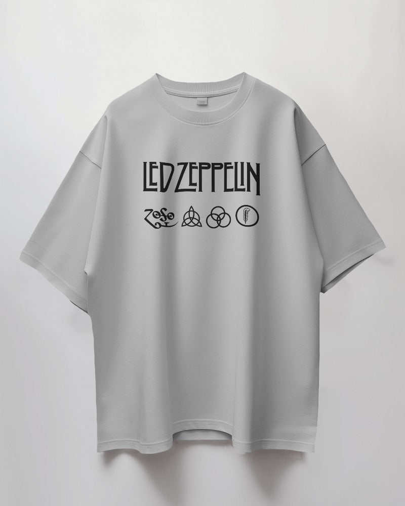 Led Zeppelin Puff Printed Oversized T-Shirt